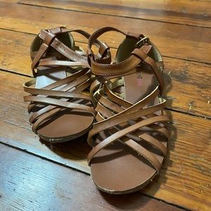 Cognac strappy sandals